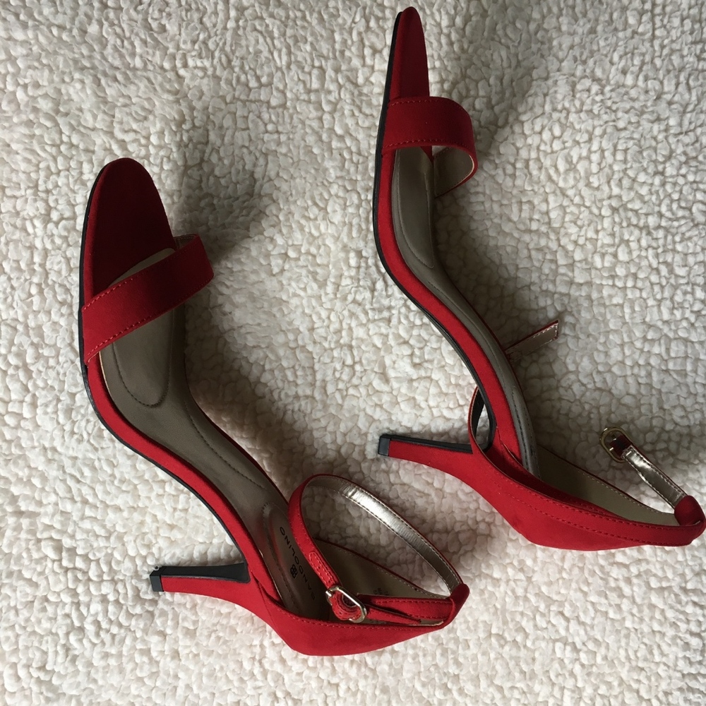 Bandolino Red Sandal Heel Pump, NIB, 8.5